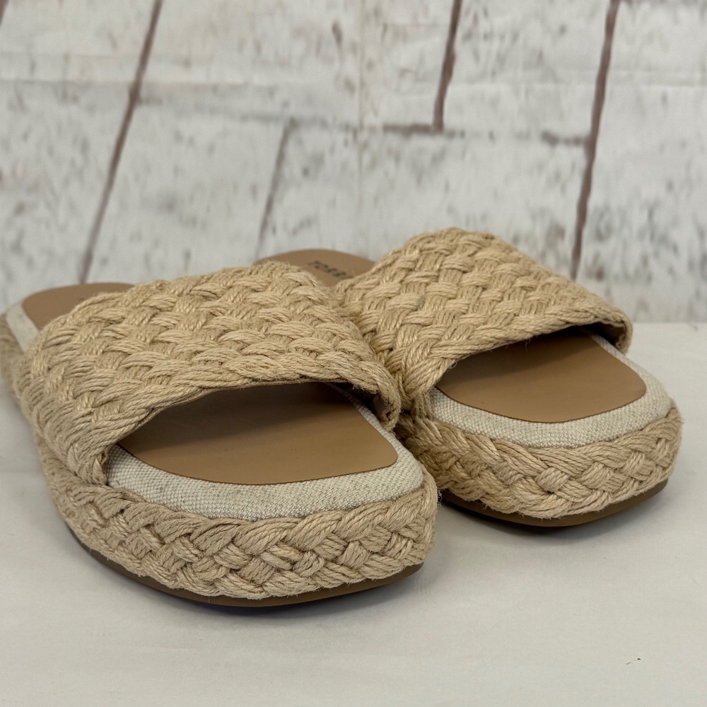 Torrid Womens Espadrilles Raffia & Jute Slip On Platform Sandals Shoes Sz. 9WW